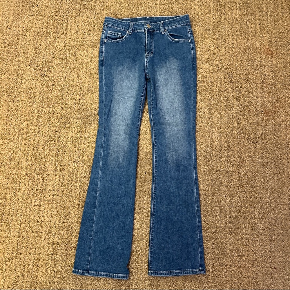Shein Y2K Flare Jeans Medium Wash Size Small